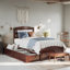 Lit plateforme en bois massif avec pieds de lit et tiroirs de rangement Elliana-353239044-353239067