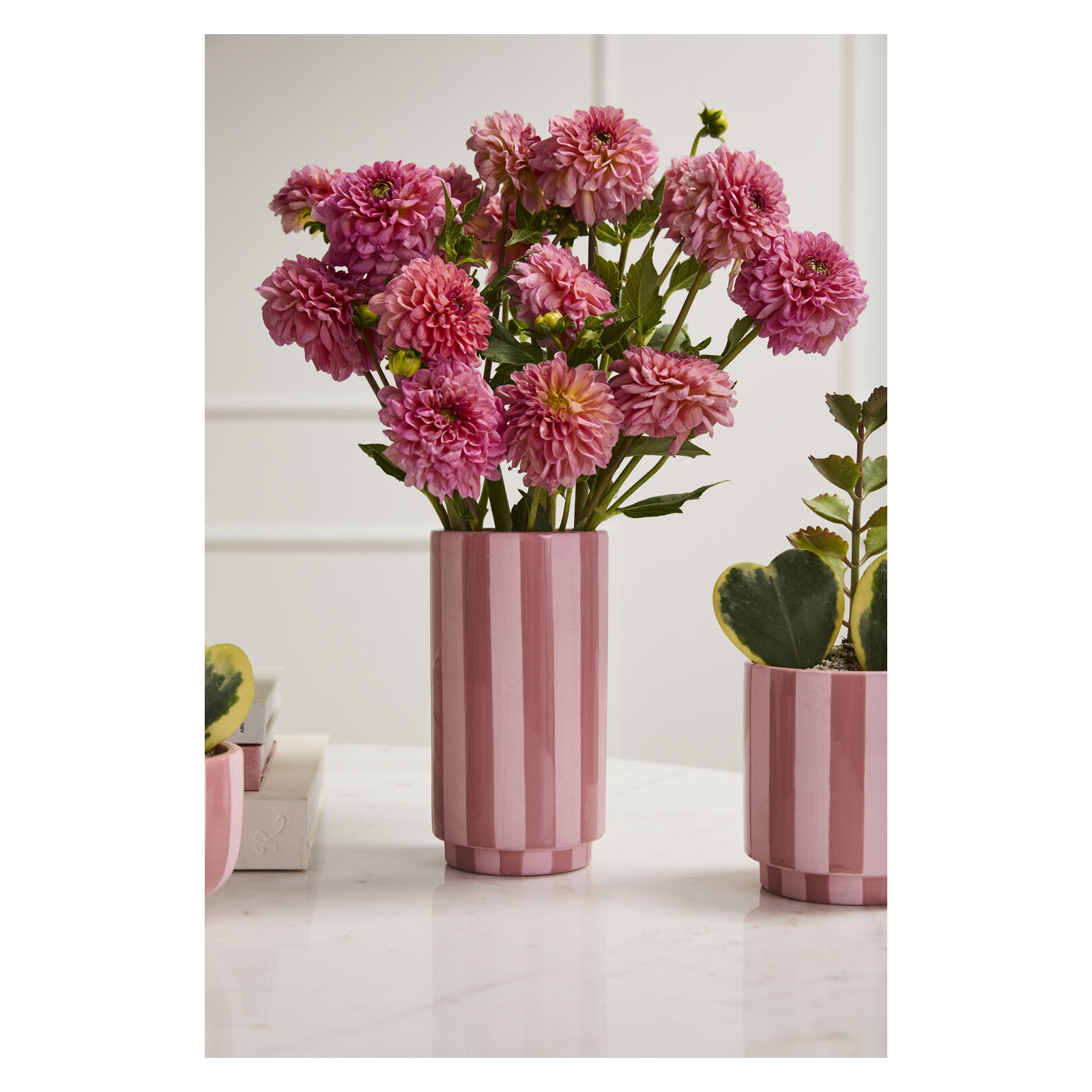 Pink Striped Vase