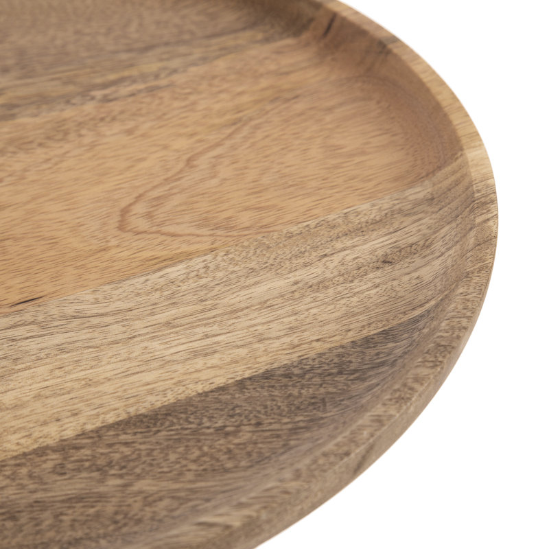 Table d'appoint moderne Modern, Plateau en bois naturel / base noire