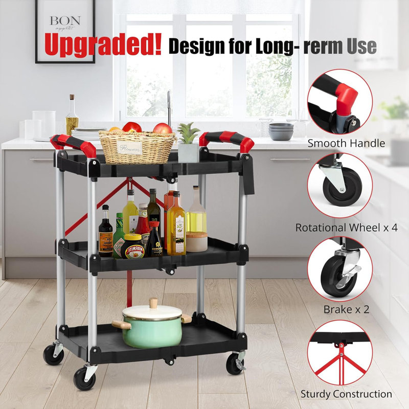 83.5cm H x 58.25cm W Utility Cart with Wheels