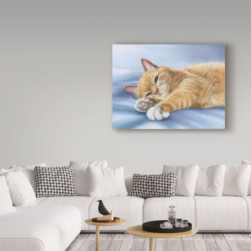 « jack cat », reproduction de peinture à l’acrylique sur toile tendue, H 14 po x l 19 po x P 2 po