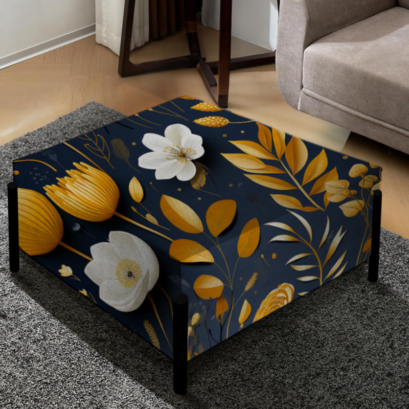 Scandinavian Modern Elegant Florals - Grand repose-pieds carré floral