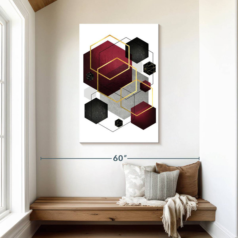 Avery Burg Black Gold Geo III, 45" H x 30" W