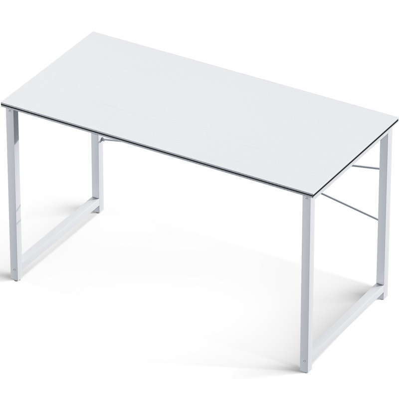 Djellona Metal Base Writing Desk, 29.13" H x 47.24" W x 18.89" D, White/White
