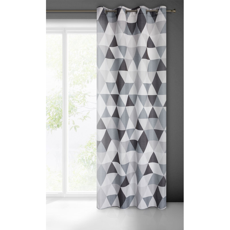 Medora Semi Sheer Curtains Single Panel, Steel