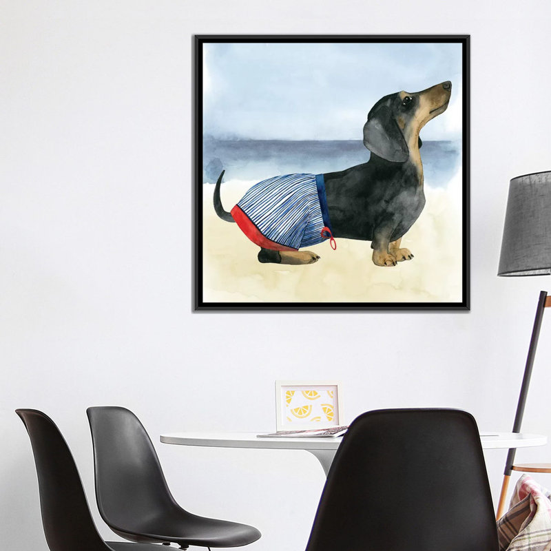 «Hot Dog IV», impression sur toile, H 18 po x l 18 po x P 1,5 po, Toile avec cadre noir, Pas de tapis