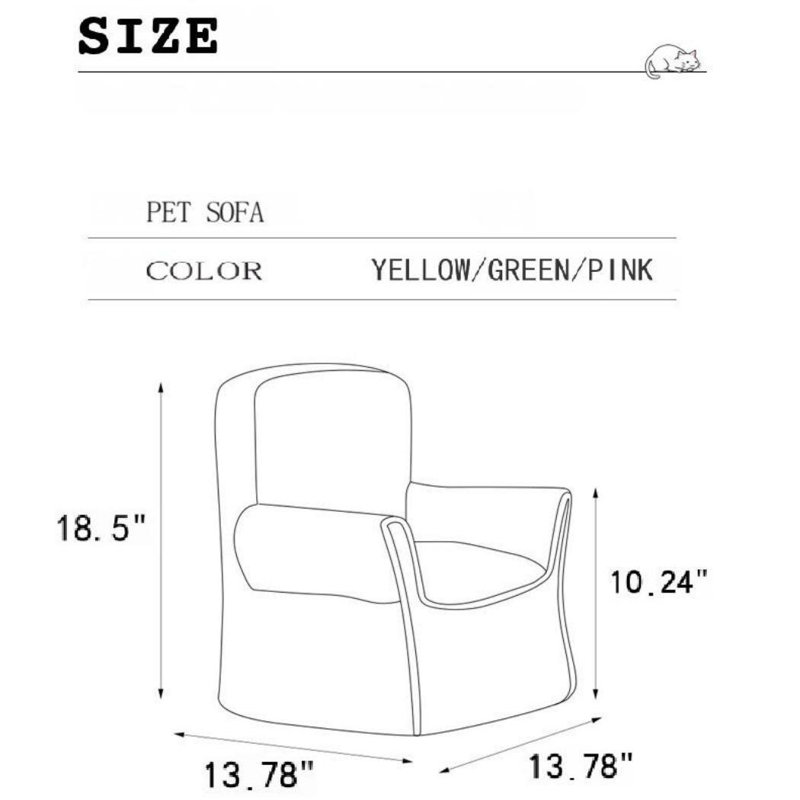 Mignon pour chat, canapé-lit en tissu pour animal de compagnie, housse lavable amovible pour canapé pour animal, antidérapant inférieur