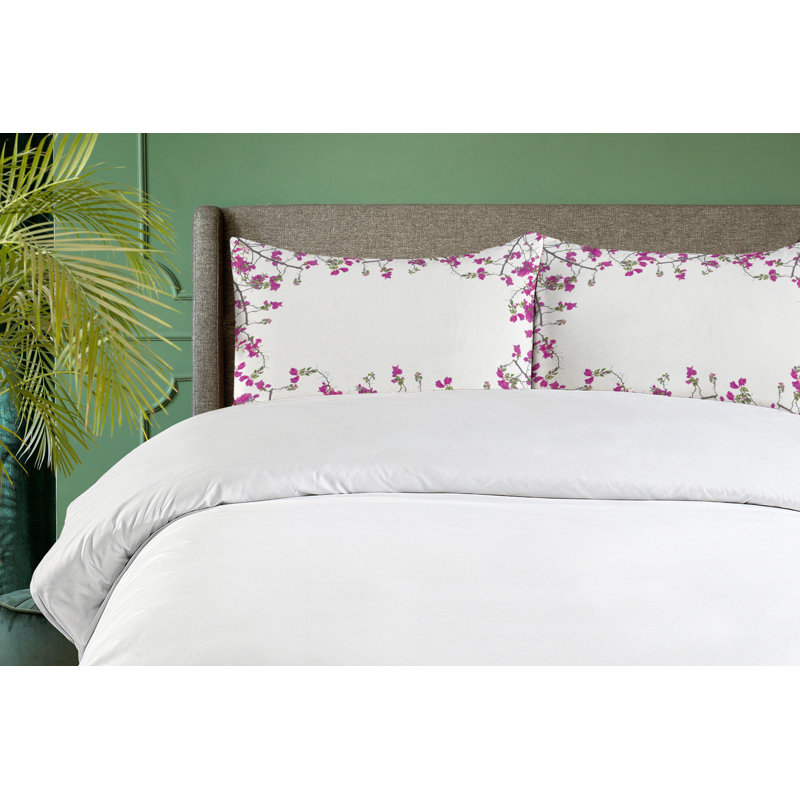 Ensemble de housse de couette fleur, Housse de couette pour grand lit et 2 taies décor