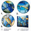 Libellule bleue, fleurs jaunes - Libellule, art mural-1717799465-1717799466