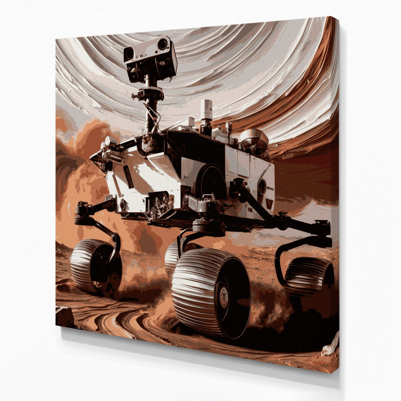 Art mural sur toile gris, "Space Perseverance rover"