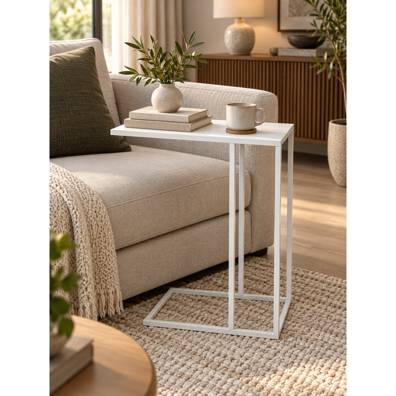 Tanu End Table, 23" H x 19" W x 11" D, White