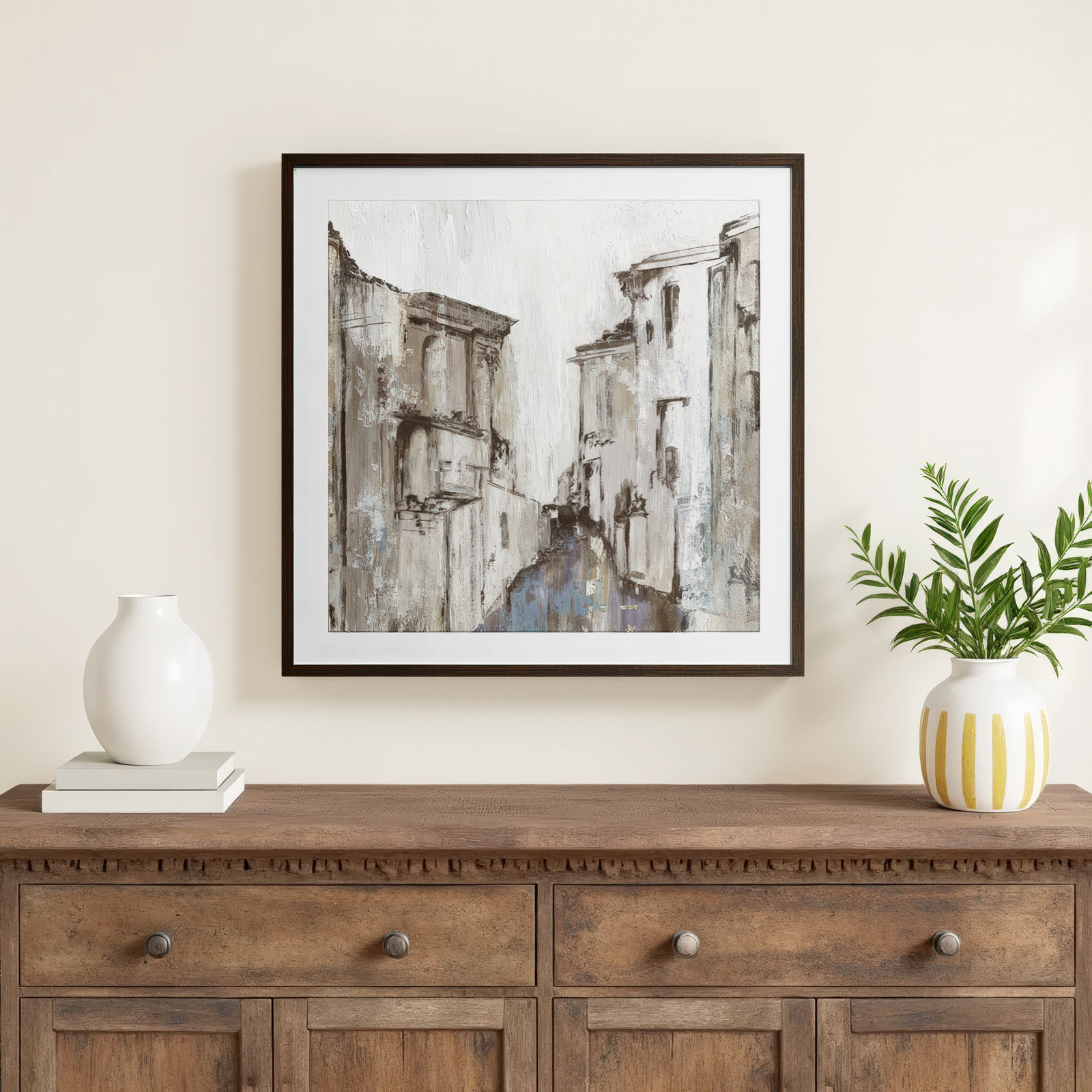 Daniella "Gothika" Painting by Allison Pearce, 33.25" H x 33.25" W , Walnut Wood Grain