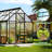 6 × 12 ft Walk-in Polycarbonate Greenhouse with Aluminum Frame, 2 Windows & Swing Door, Heavy-Duty Outdoor Garden Structure – Black-120797654
