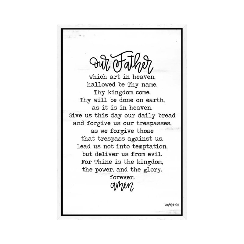 Lord's Prayer by Imperfect Dust - Print on Canvas, 101.6 cm H x 66.04 cm W, White Framed Canvas