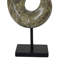 Décoration de table, résine gris vert, support en métal noir, 22 po