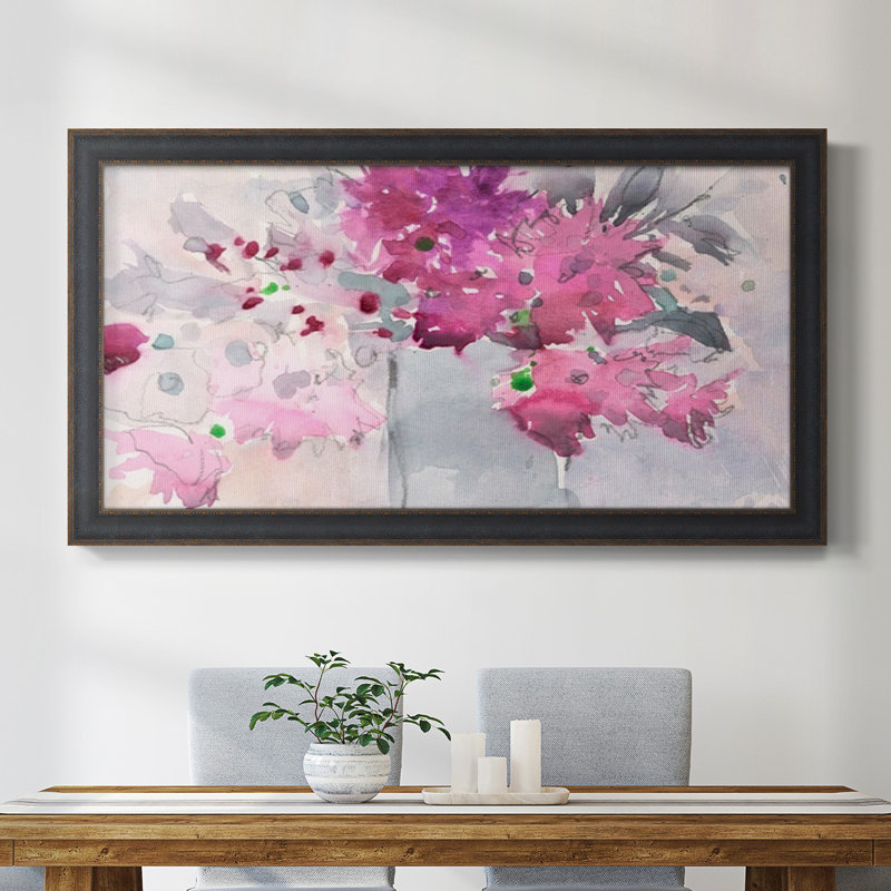 Cadre floral I - reproduction d'un cadre photo sur toile, H 25 po x l 45 po x P 2,5 po