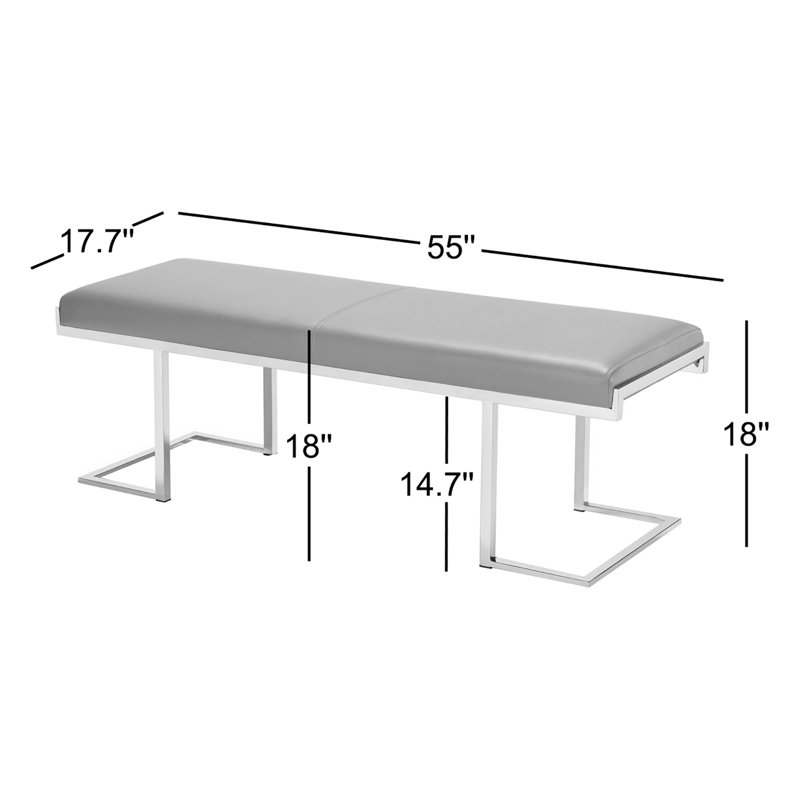 Sherer Faux Leather Upholstered Bench, White