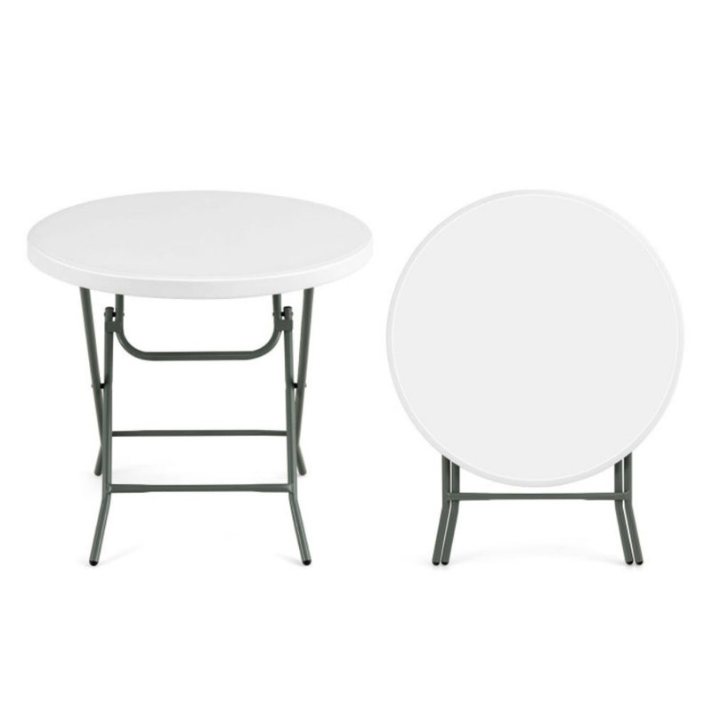 32 in. L Plastic / Acrylic Circular Folding Table Picnic Table