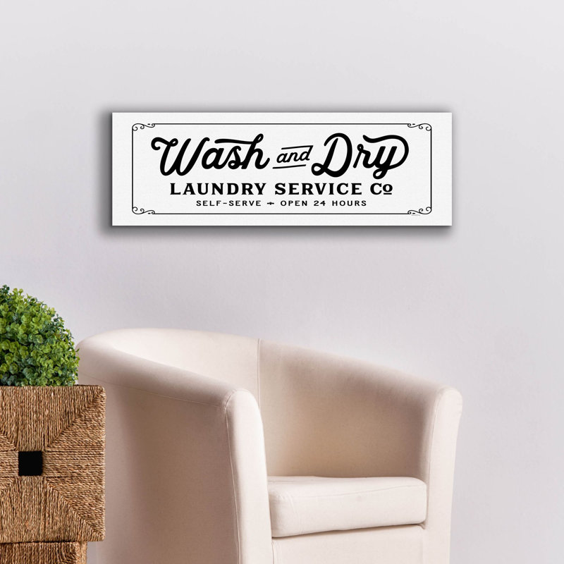 Epic Graffiti «Wash And Dry Laundry Service Co.»  sur toile par 36 po x 12 po