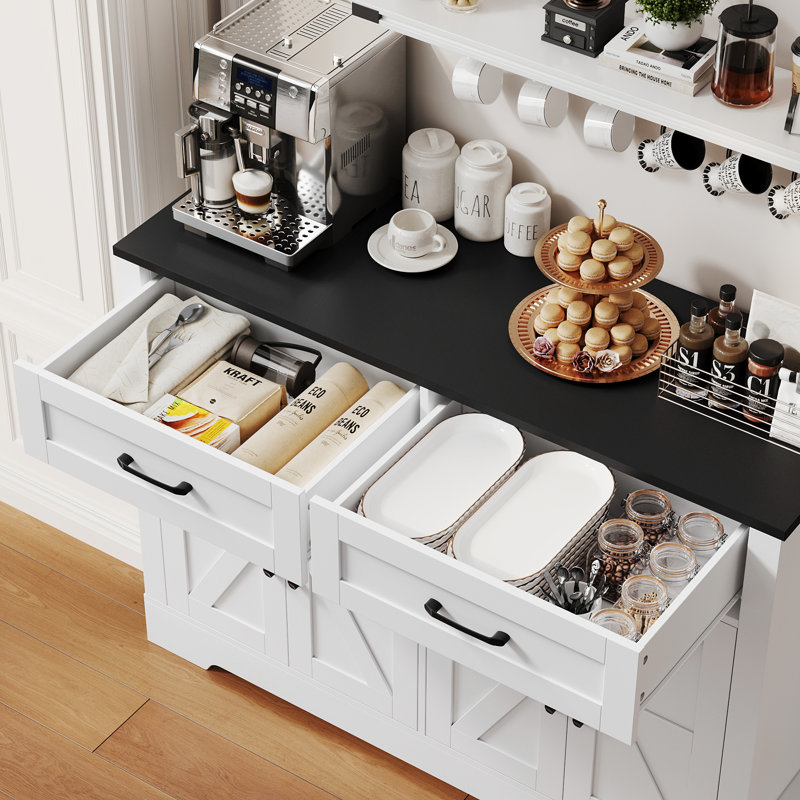 Buffet Amariyon 47,2 po, Blanc / noir