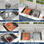 Évier de cuisine à cascade de cuisine encastrable en acier inoxydable de calibre 16 de 33 po x l 19 po avec accessoires-117667715
