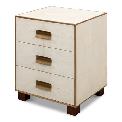 Shagreen 3 - Drawer Solid Wood Nightstand