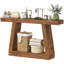 Console 55 po à 2 niveaux Farmhouse, table de rangement d'entrée brun rustique pour couloir, salon, canapé