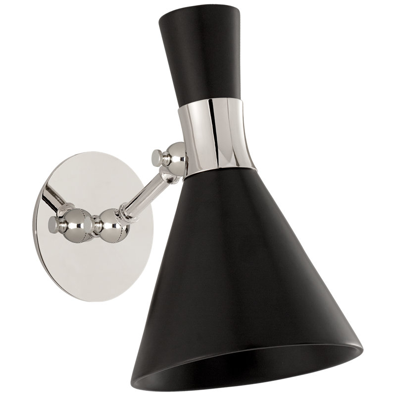 Liam 1 - Light Armed Sconce, Matte White, Polished Nickel