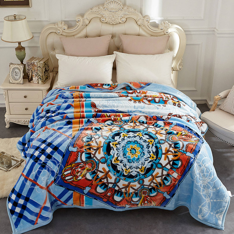 WF-Lavender Hand Woven Throw Blanket, Queen
