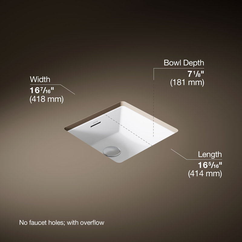 Brazn Square Undermount Bathroom Sink