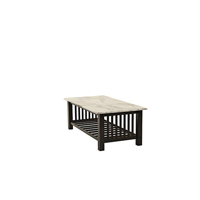 Table basse avec tablette de rangement ouverte