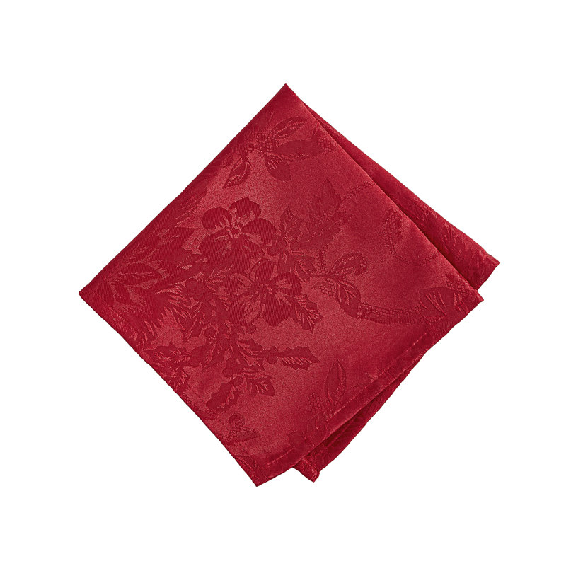 Ensemble de serviettes de table en jacquard 17 po 4 pièces Tilghman Poinsettia Elegance, Rouge