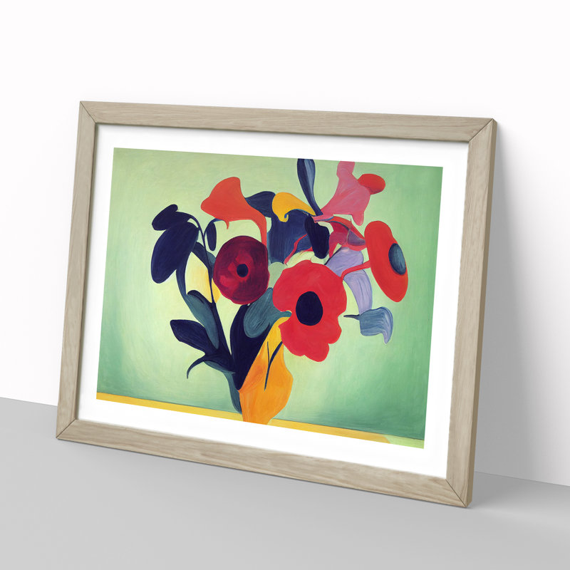 Unbeatable Modern Flowers - Framed Print, 25cm H x 34cm W x 2cm D, Oak Framed