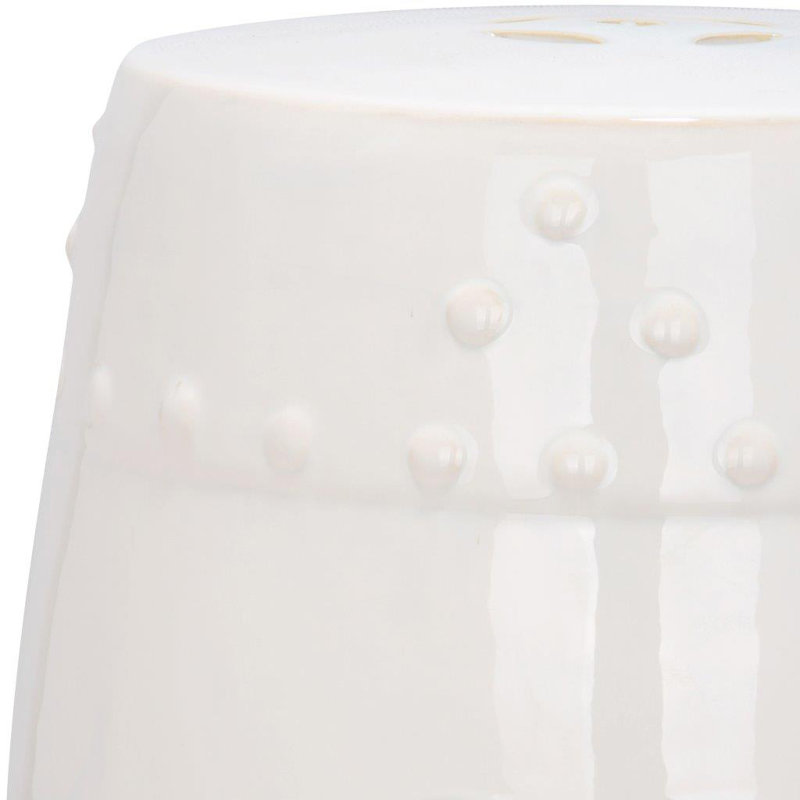 Tabouret de jardin en céramique Gagnon, Crème