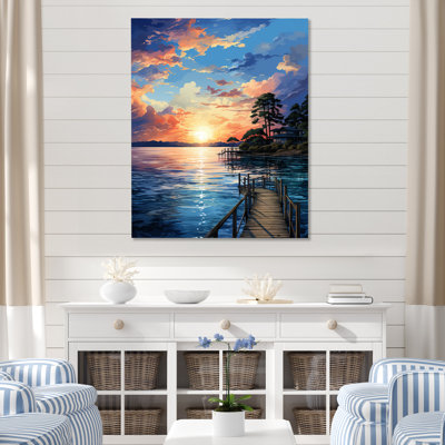 Algonquin Pier and Dock Tranquil III, reproduction d'art sur toile