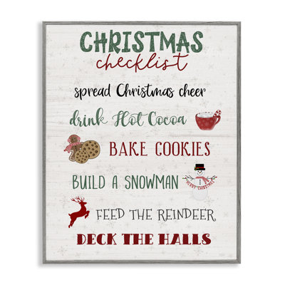 Rustic Christmas Checklist Framed Giclee Art by Natalie Carpentieri