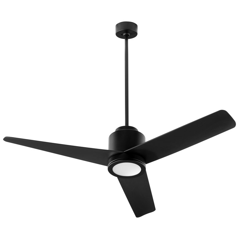Ventilateur de plafond à DEL à 1 lumière Gatian, Noir