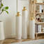 Ensemble de 3 vases de sol en métal émaillé blanc en forme de goutte, décoration intérieure de style moderne