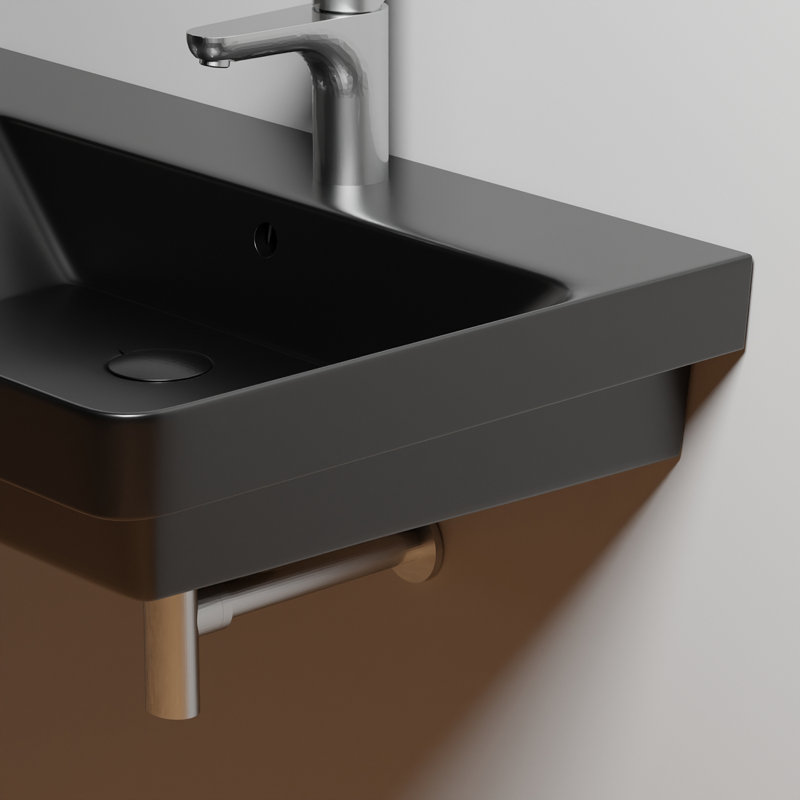 Luxury 47'' L Bathroom Sink, Matte Black, Single