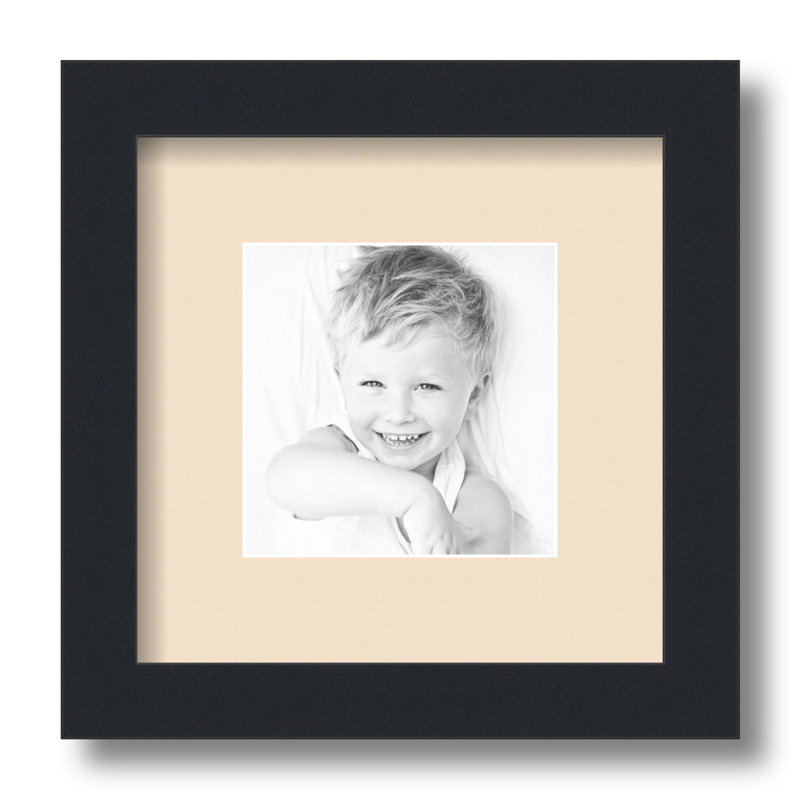 Cadre pour photo simple 5 "x 5" en bois mat, Crème française