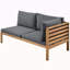 Ensemble de canapé d'extérieur à structure en bois avec coussins gris Design exotique résistant à l'eau et aux rayons UV