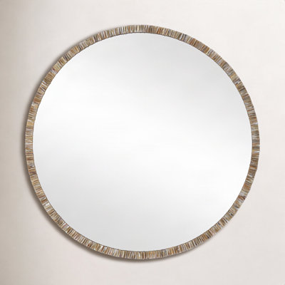 40" Shell Inlay Round Accent Mirror