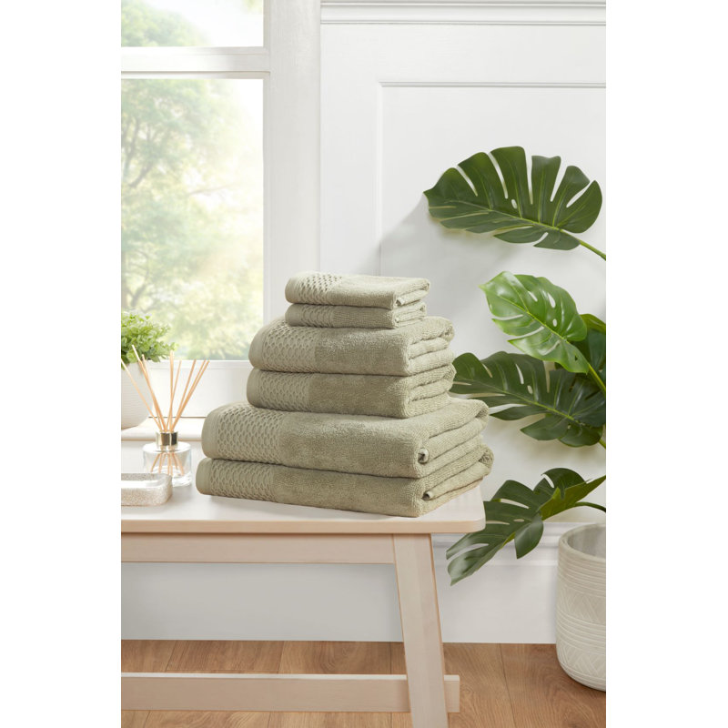 Eden Weave 6 Piece Towel Bale, Green