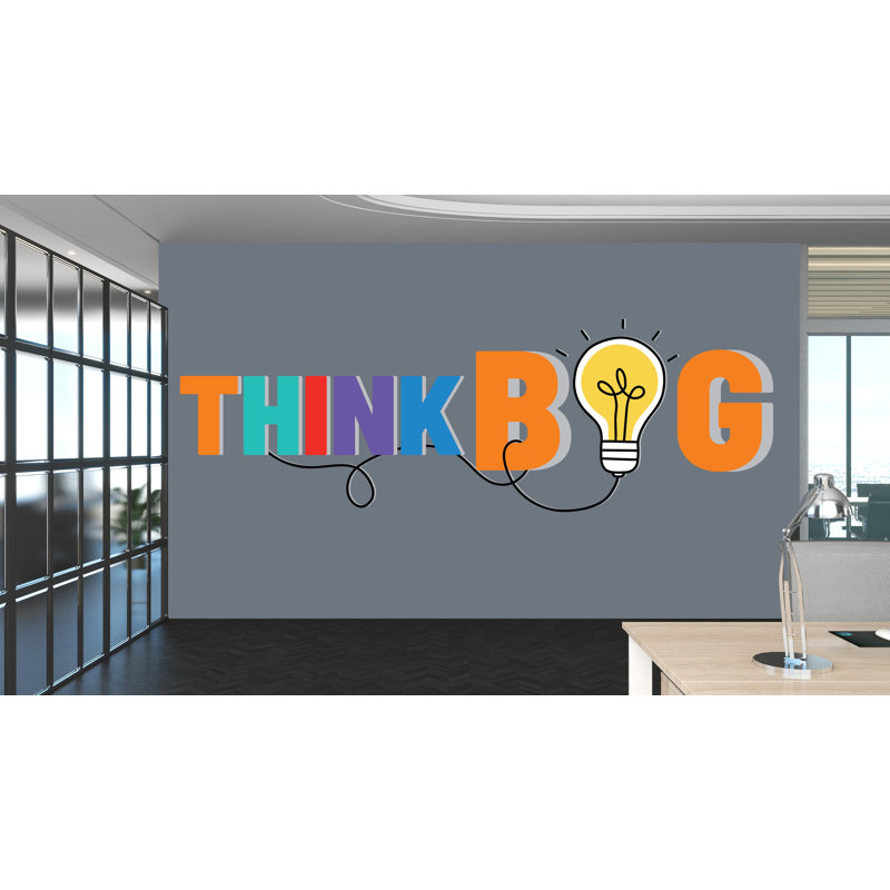 Adhésif décoratif de bureau «Think Big», autocollant pour bureau, H 26 po x l 80 po