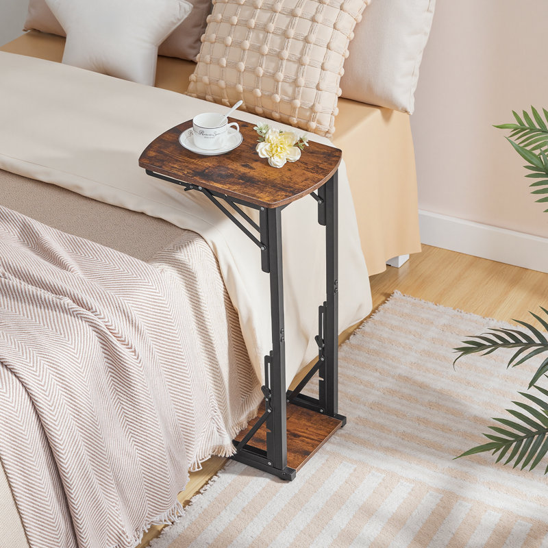 28.5"Tall Foldable C-Shaped End Table , Sofa Side Table,Folding TV Tray, 1