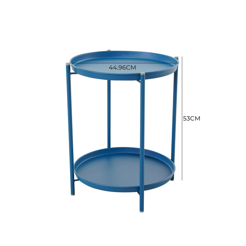 Caira Round Outdoor Side Table, Peacock Blue
