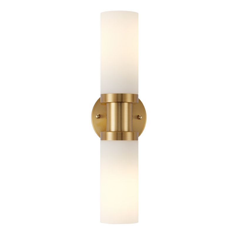 Applique murale blanche avec abat-jour (ensemble de 1) , Deux lumières, Blanc
