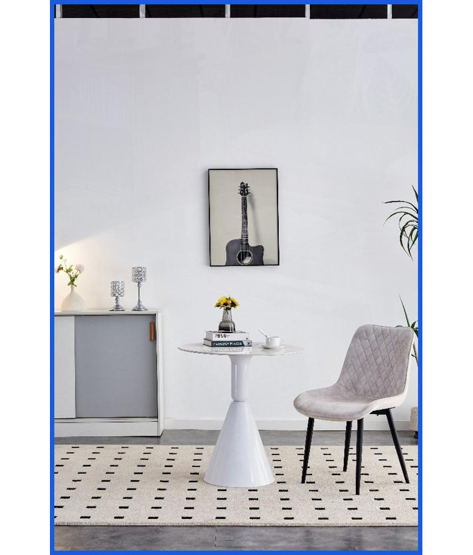 Table basse blanche de coin arrondie pour la vie et amp; Salle à manger, planche à roulettes facile à nettoyer, conception sécuritaire pour les enfants