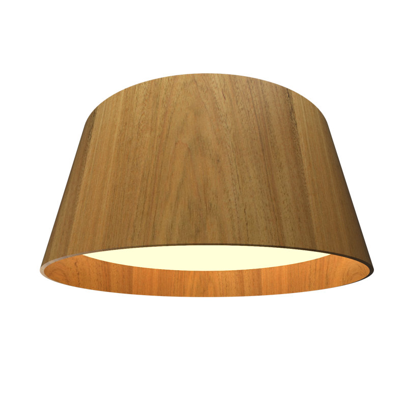 Plafonnier encastré 1 lumière DEL Cônico, H 13,65 po x l 29,25 po x P 29,25 po, Louro Freijo