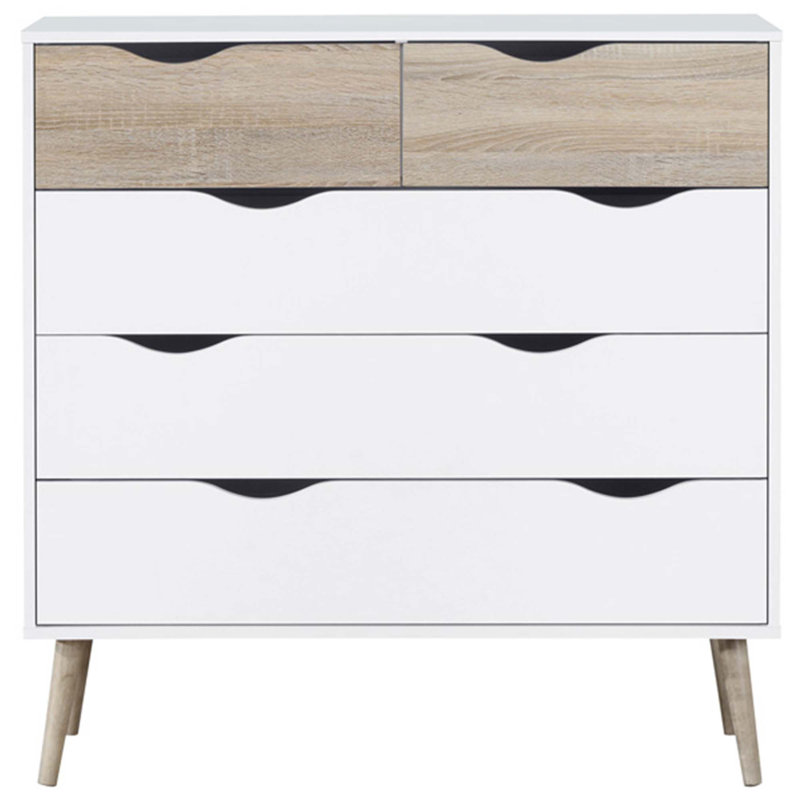 White 5 Drawer Chest of Drawers